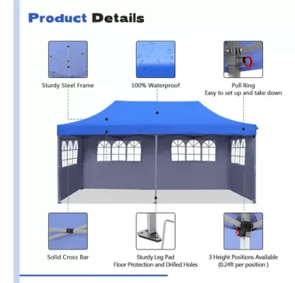 Toldo Desplegable Instantáneo De 10 X 20 Pies, Carpa Party