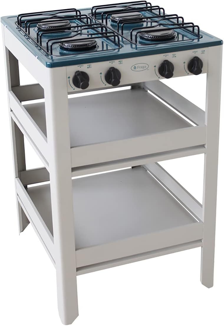 Fraga Parrilla de anaquel 4 quemadores P910 porcelanizada Azul