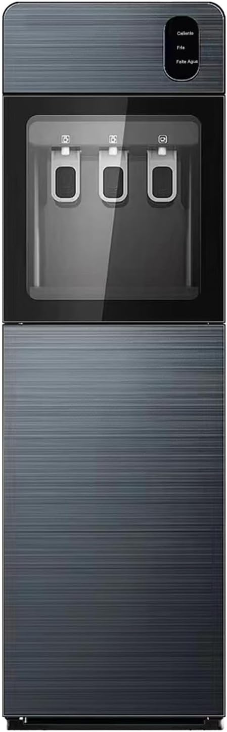 Despachador de Agua Garrafon Oculto 3 Ajustes de Temperatura Dispensador de Agua-Caliente Fría y A gua de la Habitación Dispensador de AG UA de Acero Apto para Botellas de 18.5 L (Gris)