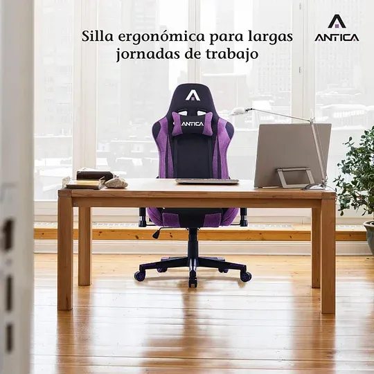 Silla Gamer Tela - Ergonomica Reclinable - Silla de Oficina y Escritorio Ejecutiva | Giratorio con Soporte Lumbar y Respaldo, Ideal para Computadora y Videojuegos