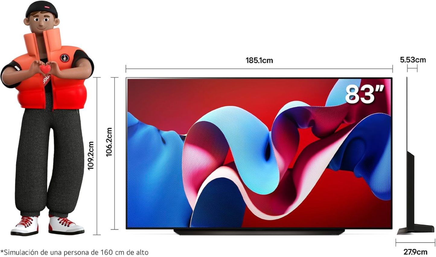 LG Pantalla OLED EVO 55 Pulgadas 4K Smart TV 2024 ThinQ AI OLED55C4PSA