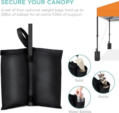 Best Choice Products - Toldo de armado fácil de 1 persona con un botón, tienda portátil e instantánea, funda, 3 x 3 metros, 4 bolsas de peso, color azul
