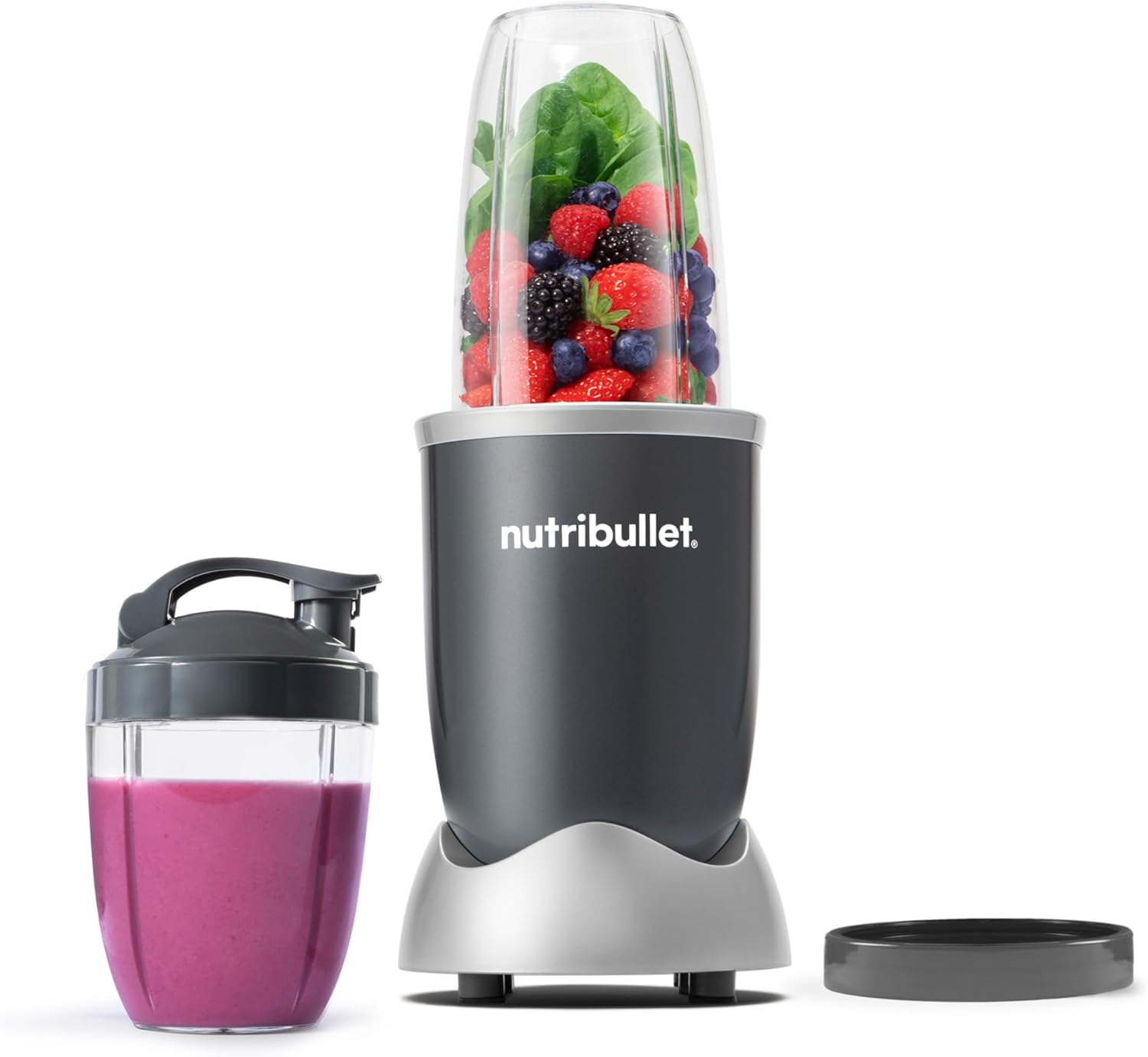 Nutribullet Licuadora personal para batidos, batidos, preparación de alimentos y mezcla congelada, 24 onzas, 600 W, gris, (NBR-0601)