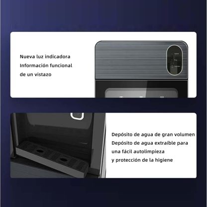 Despachador de Agua Garrafon Oculto 3 Ajustes de Temperatura Dispensador de Agua-Caliente Fría y A gua de la Habitación Dispensador de AG UA de Acero Apto para Botellas de 18.5 L (Gris)