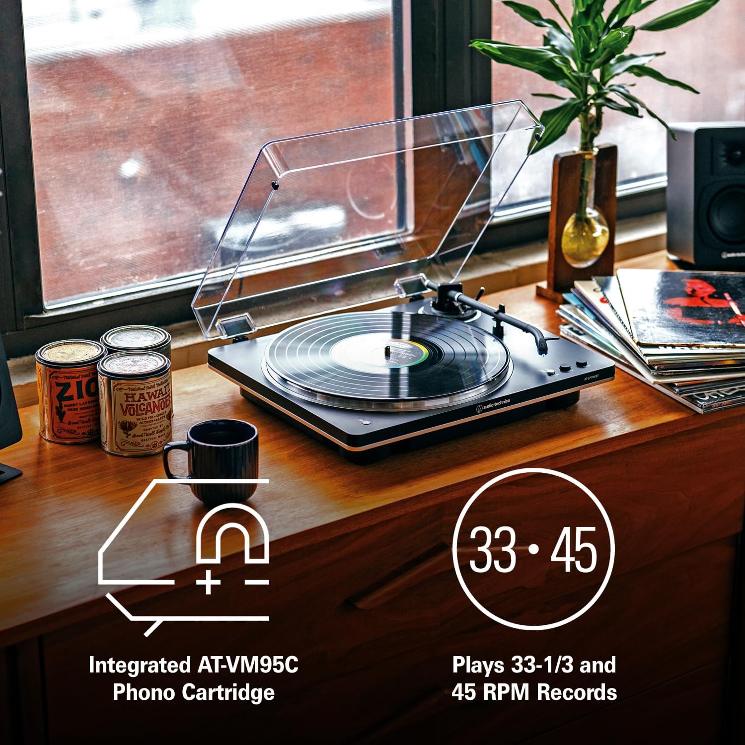 Audio-Technica AT-LP70XBT - Tocadiscos inalámbricos (Negro/Bronce)