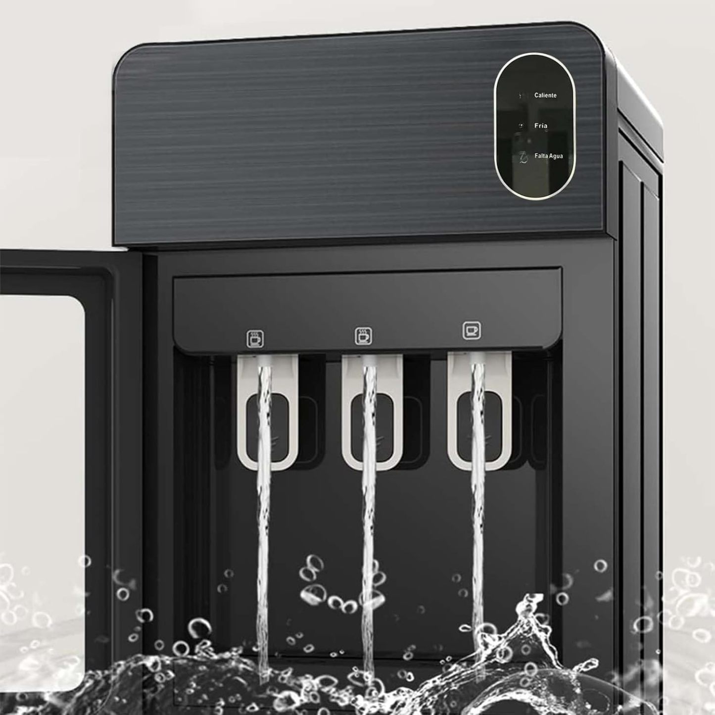 Despachador de Agua Garrafon Oculto 3 Ajustes de Temperatura Dispensador de Agua-Caliente Fría y A gua de la Habitación Dispensador de AG UA de Acero Apto para Botellas de 18.5 L (Gris)