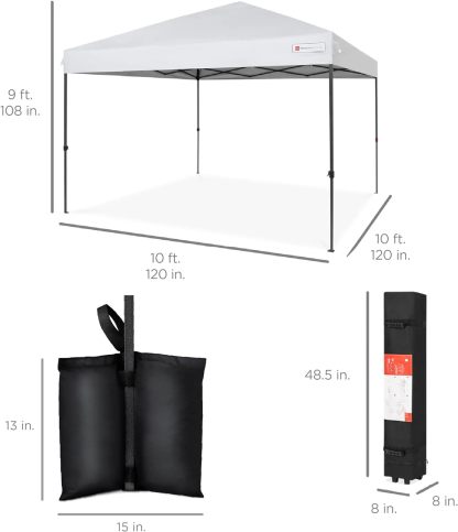 Best Choice Products - Toldo de armado fácil de 1 persona con un botón, tienda portátil e instantánea, funda, 3 x 3 metros, 4 bolsas de peso, color azul