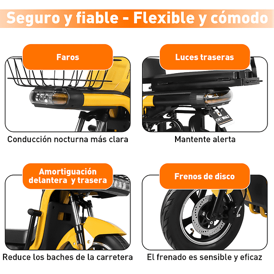 Motobici Eléctrica Honey Whale U7S Amarillo