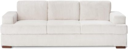 VanAcc Sofá de 89 pulgadas, cómodo sofá con asientos extra profundos, sofá de 3 plazas, sofá moderno, sofá para sala de estar, departamento, bouclé blanco