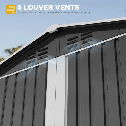 DWVO - Cobertizo de Almacenamiento para Exteriores con Ventana, 6 x 4 pies con Cerradura de Metal con Techo Inclinado para Herramientas, Bicicletas, Ideal para Patio Trasero, Patio, cochera, césped