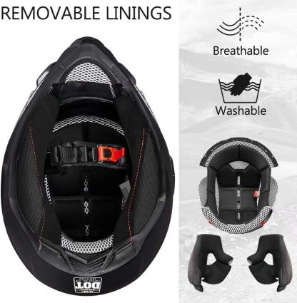 ILM - Casco deportivo doble para motocicleta, visor para el sol, casco para todoterreno, motocross, certificado por el DOT.