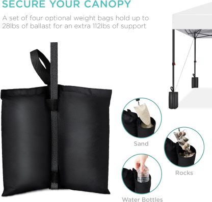 Best Choice Products - Toldo de armado fácil de 1 persona con un botón, tienda portátil e instantánea, funda, 3 x 3 metros, 4 bolsas de peso, color azul