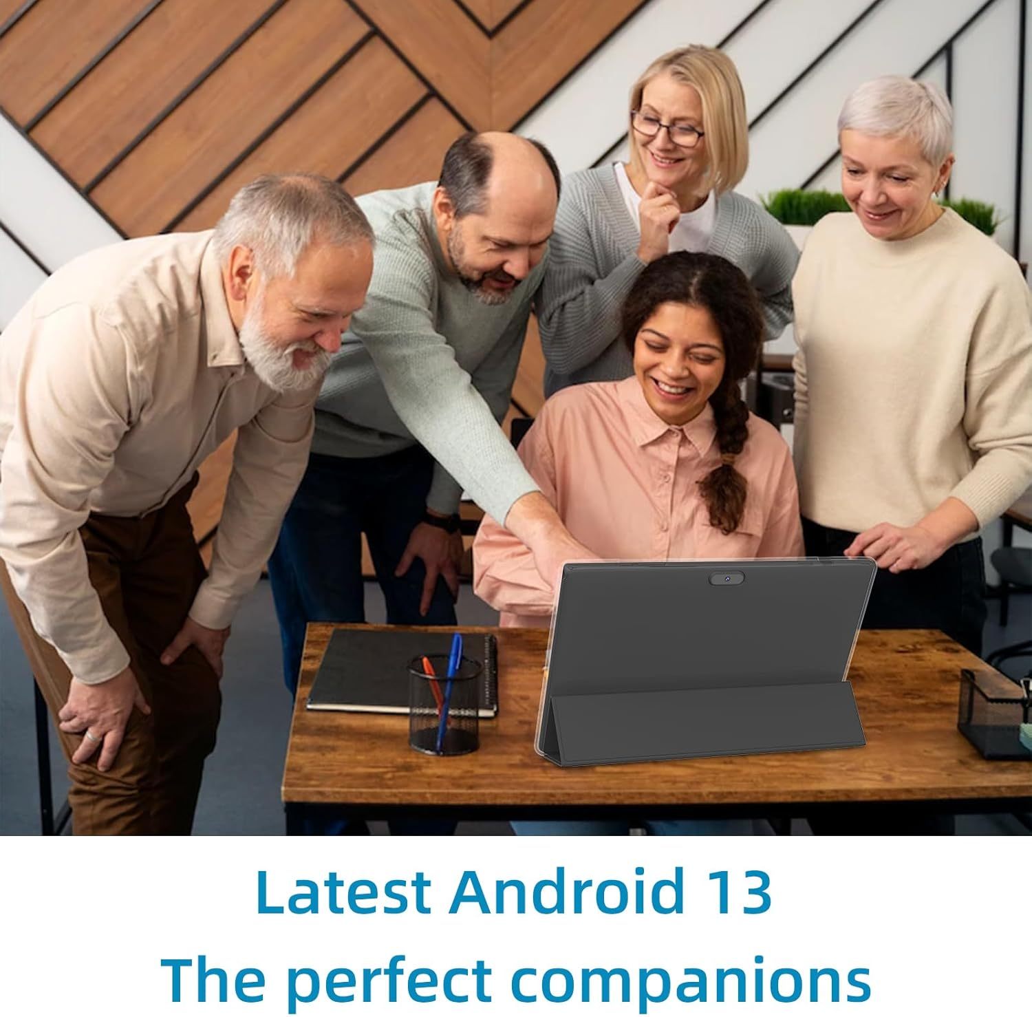 Tablet con teclado 2 en 1, Android 11, 10.1 pulgadas FHD, con teclado/mouse/funda/lápiz capacitivo/película templada, 64 GB+2 GB, Wi-Fi, cámara dual 8 MP, procesador quad core, batería 6,000 mAh, rosa