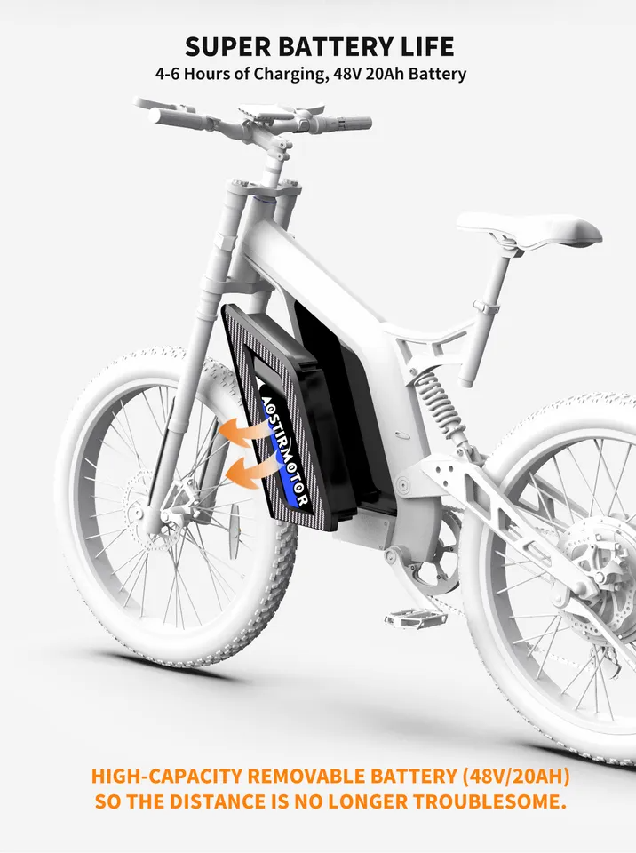 26"E-Bike 1500W 48V20AH Electric Bike Mountain Bicycle Fat Tire Full Suspension-clavo