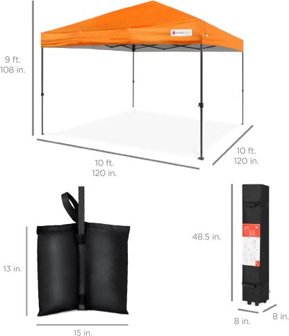 Best Choice Products - Toldo de armado fácil de 1 persona con un botón, tienda portátil e instantánea, funda, 3 x 3 metros, 4 bolsas de peso, color azul