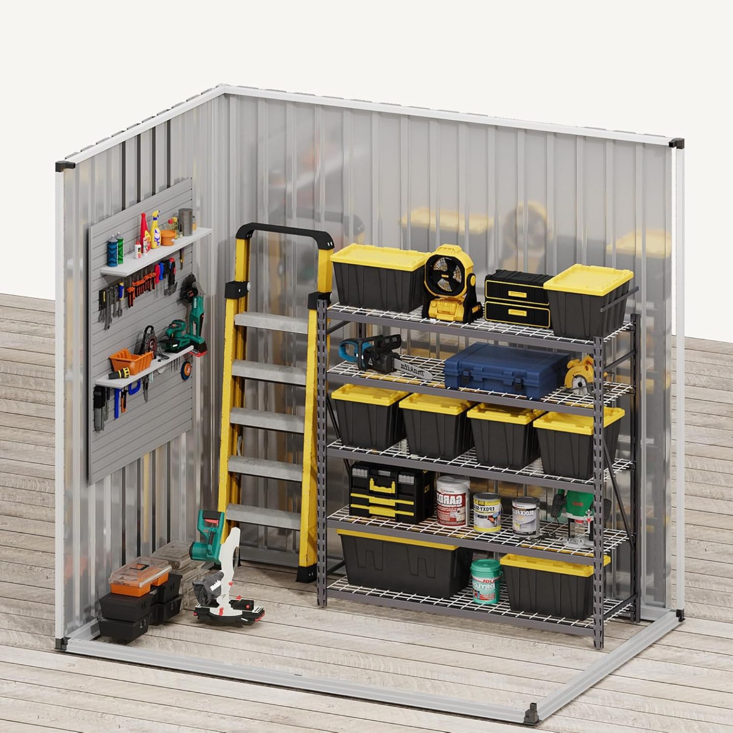 DWVO - Cobertizo de Almacenamiento para Exteriores con Ventana, 6 x 4 pies con Cerradura de Metal con Techo Inclinado para Herramientas, Bicicletas, Ideal para Patio Trasero, Patio, cochera, césped