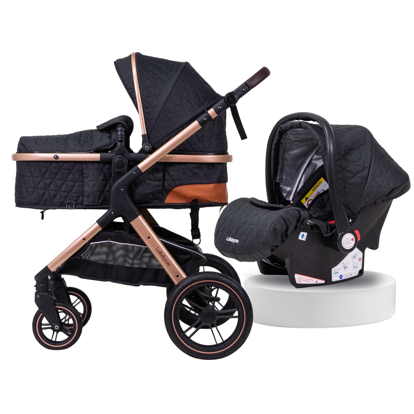 Coche Cuna Con Silla Nido Y Accesorios Lubabycas