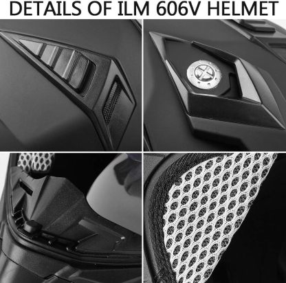 ILM - Casco deportivo doble para motocicleta, visor para el sol, casco para todoterreno, motocross, certificado por el DOT.