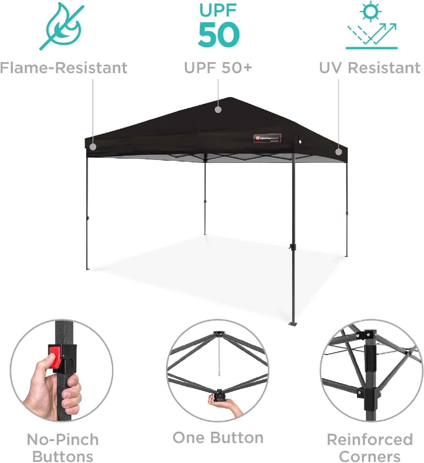 Best Choice Products - Toldo de armado fácil de 1 persona con un botón, tienda portátil e instantánea, funda, 3 x 3 metros, 4 bolsas de peso, color azul