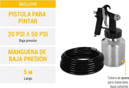 Pretul COMP-KIT20P, Kit compresor 20 L, 2-1/2 HP, manguera PVC y pistola