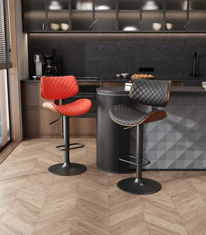 Banco Eke Life Home 2058 color negro de 113cm de alto