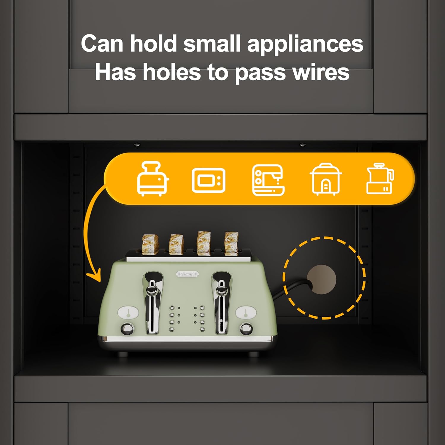 Ckzbx Gabinete de cocina de metal de 61 pulgadas de alto con 4 puertas, armarios de baño, 2 estantes ajustables para cocina, oficina en casa, sala de estar, comedor (negro)