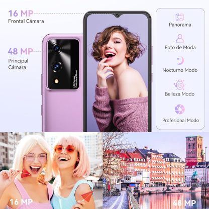 CUBOT Celular A10, Android 14 Smartphone Desbloqueado con Batería de 5100mAh,12(4+8 Extendido) GB RAM 128GB ROM,6.56" HD+ Pantalla Teléfono 48MP Principal Cámara,90Hz/5G WiFi/Face ID