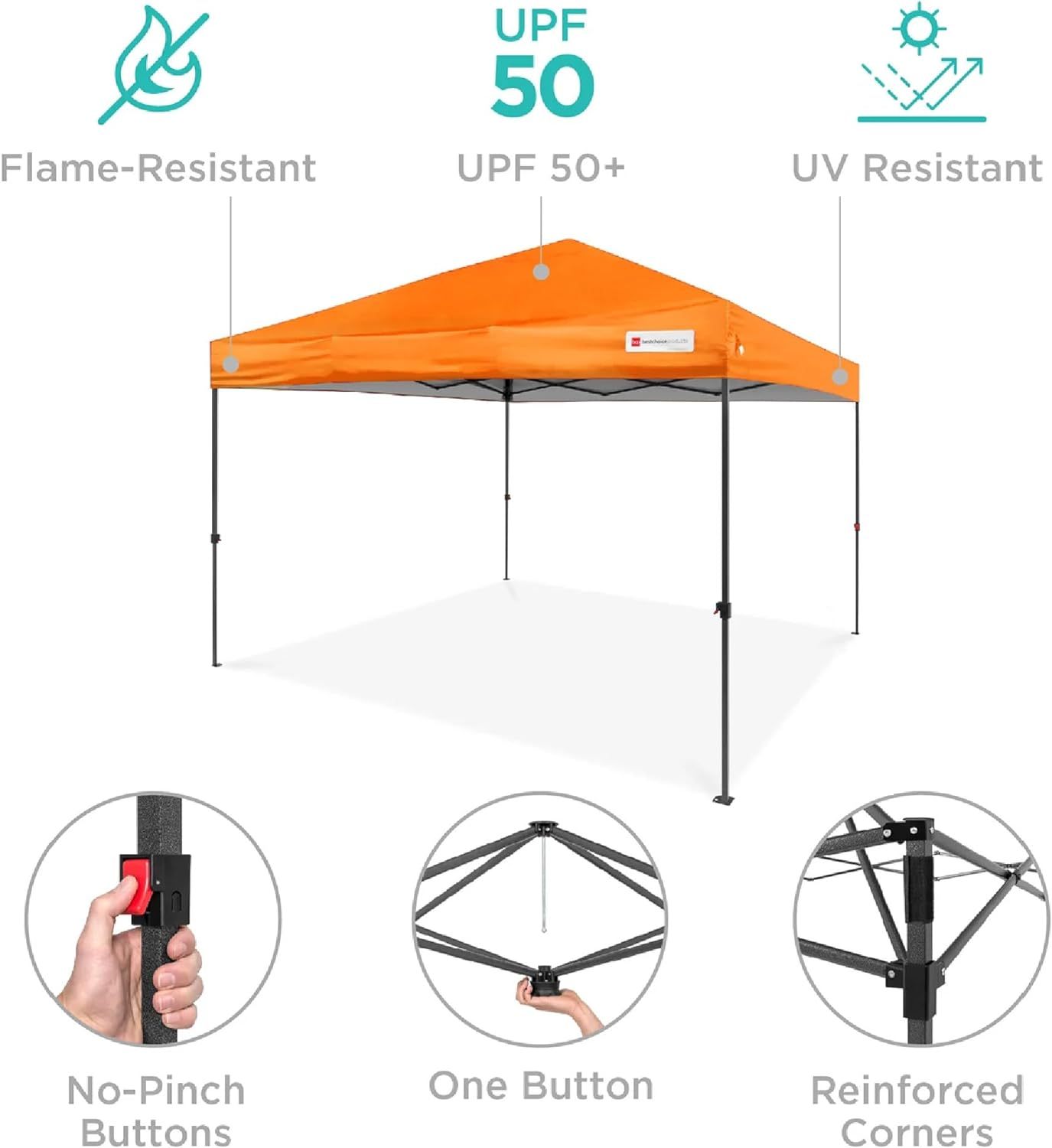 Best Choice Products - Toldo de armado fácil de 1 persona con un botón, tienda portátil e instantánea, funda, 3 x 3 metros, 4 bolsas de peso, color azul