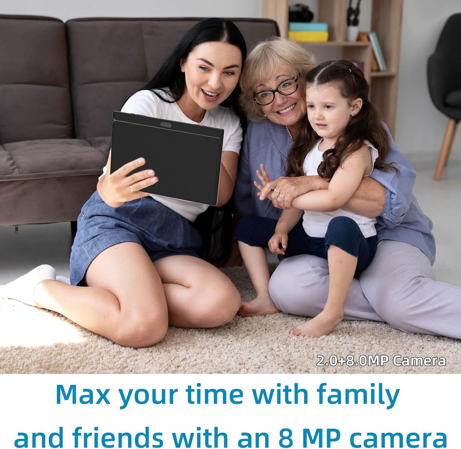 Tablet con teclado 2 en 1, Android 11, 10.1 pulgadas FHD, con teclado/mouse/funda/lápiz capacitivo/película templada, 64 GB+2 GB, Wi-Fi, cámara dual 8 MP, procesador quad core, batería 6,000 mAh, rosa