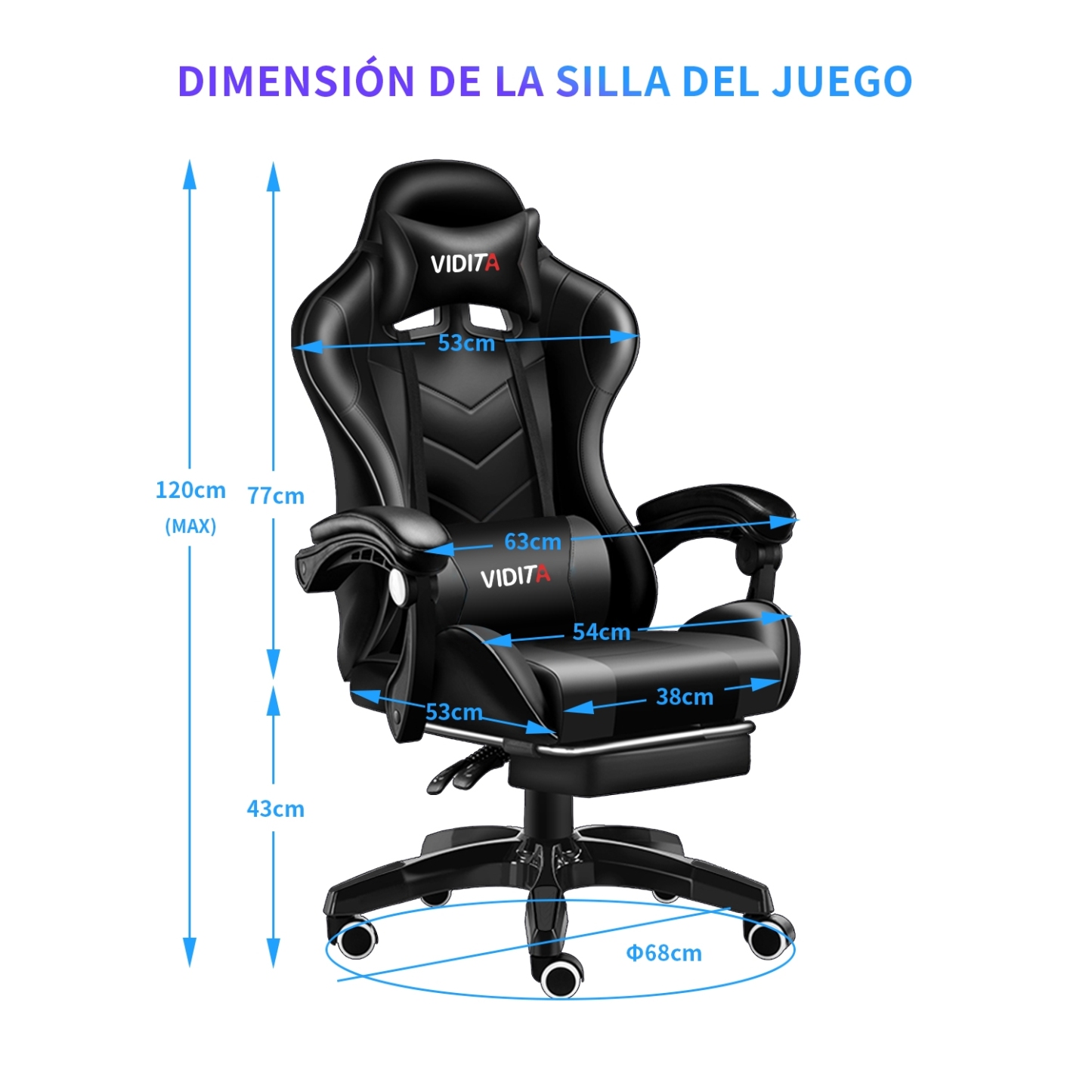 Set Silla Gamer Con Reposapiés y Escritorio Gamer X-RGB 120cm Negro