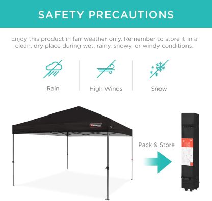 Best Choice Products - Toldo de armado fácil de 1 persona con un botón, tienda portátil e instantánea, funda, 3 x 3 metros, 4 bolsas de peso, color azul