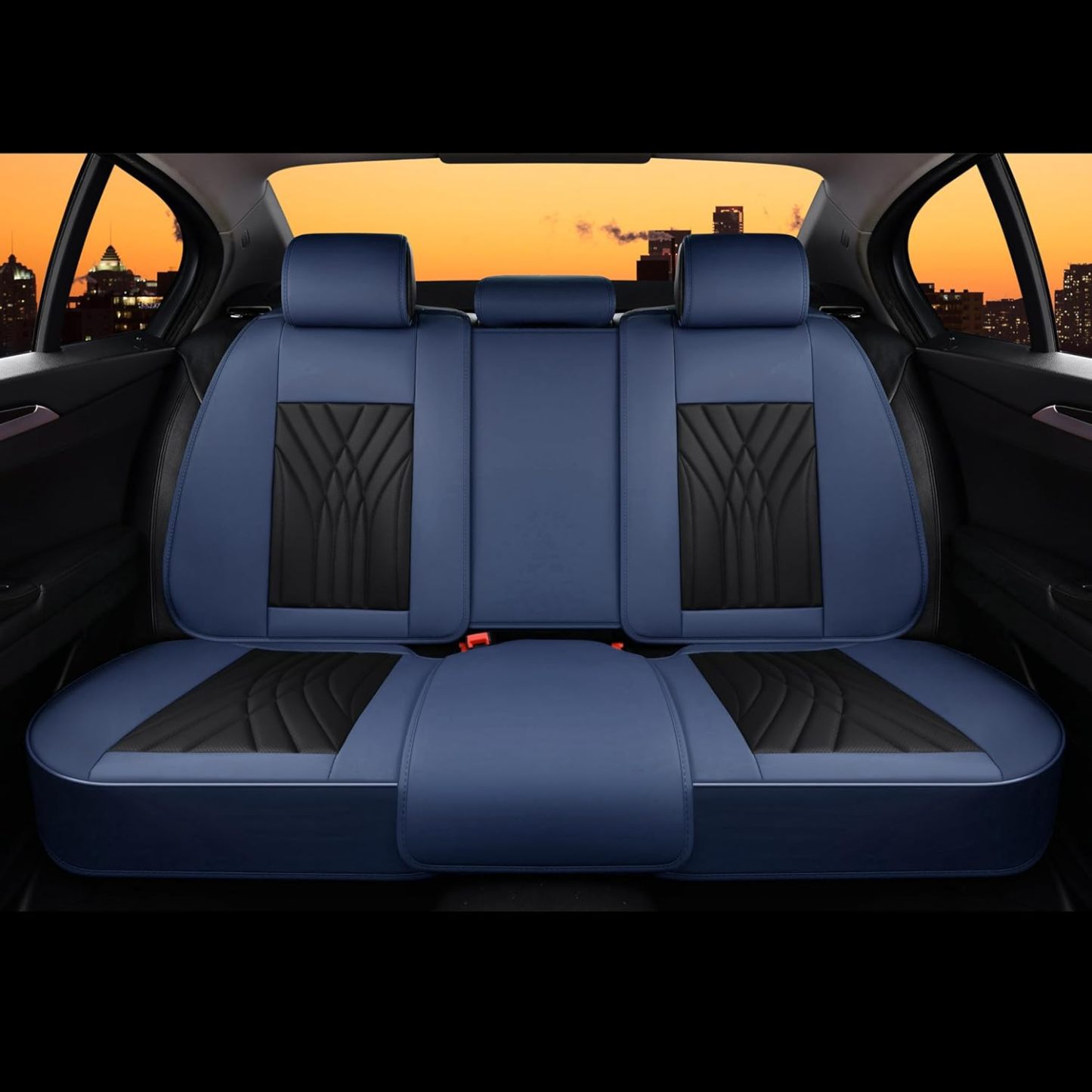 FLORICH - Juego completo de fundas de asiento de piel, fundas universales para 5 asientos, protector de asiento de coche, cojín de piel para asiento de coche, fundas de asiento de automóvil marrones,