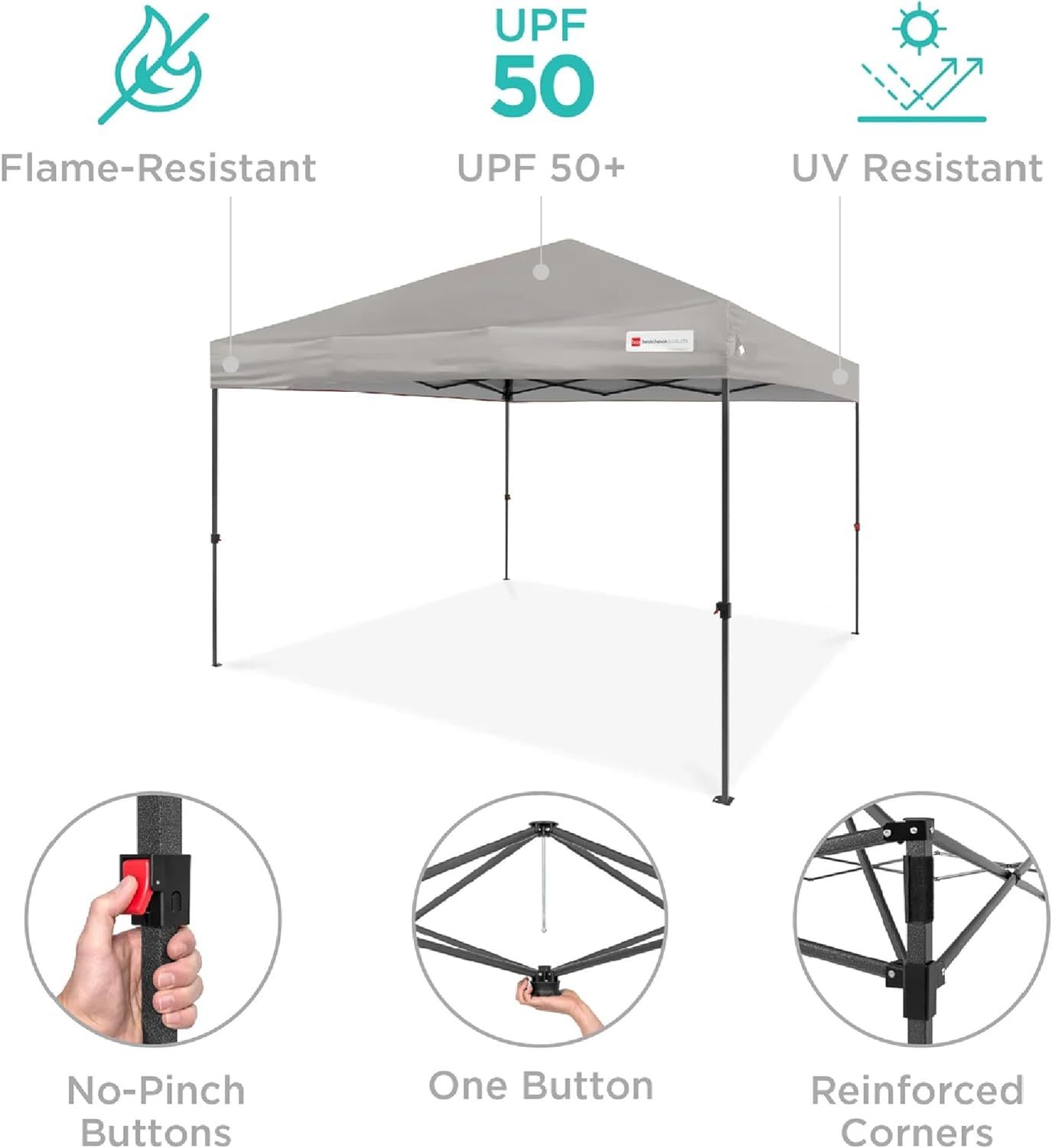 Best Choice Products - Toldo de armado fácil de 1 persona con un botón, tienda portátil e instantánea, funda, 3 x 3 metros, 4 bolsas de peso, color azul