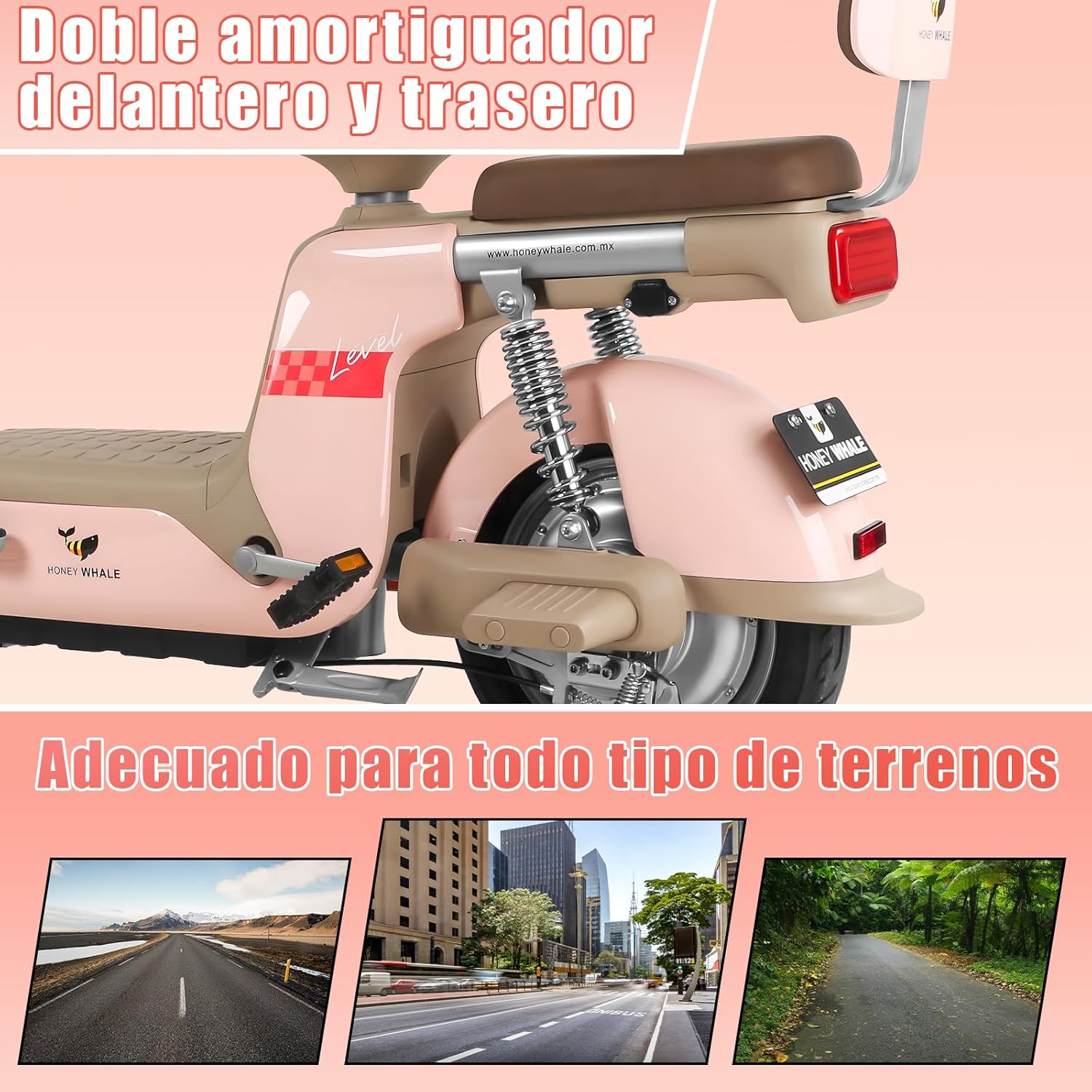 HONEYWHALE U3 PRO Bicicleta Electrica para Adultos, Moto Electrica con Alarma, Potencia Motor 650W-Max, Velocidad 31KM/H-Max, Autonomia 60KM, Bateria 20AH de Gran Capacidad