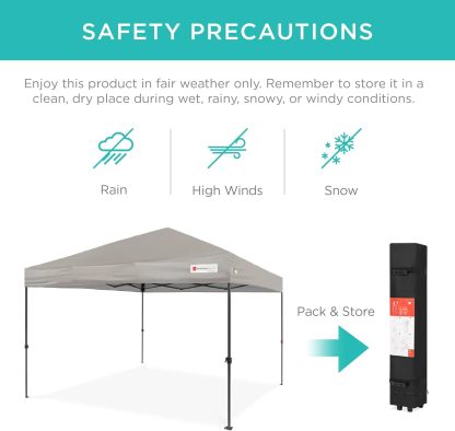 Best Choice Products - Toldo de armado fácil de 1 persona con un botón, tienda portátil e instantánea, funda, 3 x 3 metros, 4 bolsas de peso, color azul