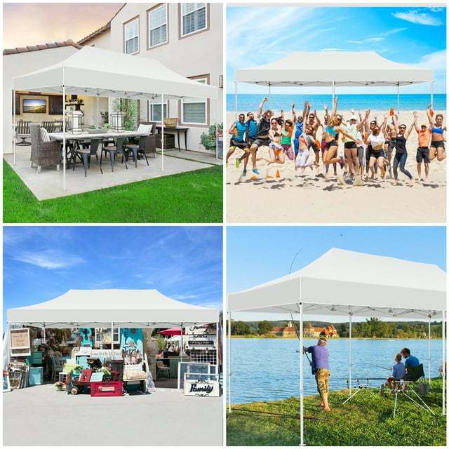 10'x20' Pop up Canopy Tent Heavy Duty Party Tent with 6 Removable Sidewalls, Outdoor Waterproof & Party Wedding Gazebo with Roller Bag, 4 Sandbag
