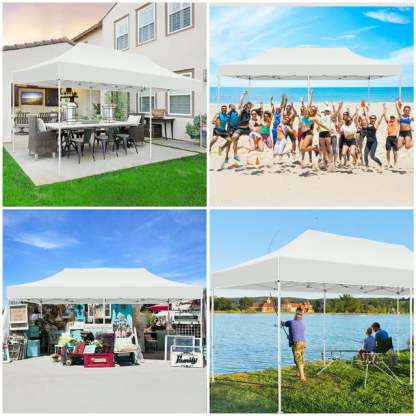 10'x20' Pop up Canopy Tent Heavy Duty Party Tent with 6 Removable Sidewalls, Outdoor Waterproof & Party Wedding Gazebo with Roller Bag, 4 Sandbag