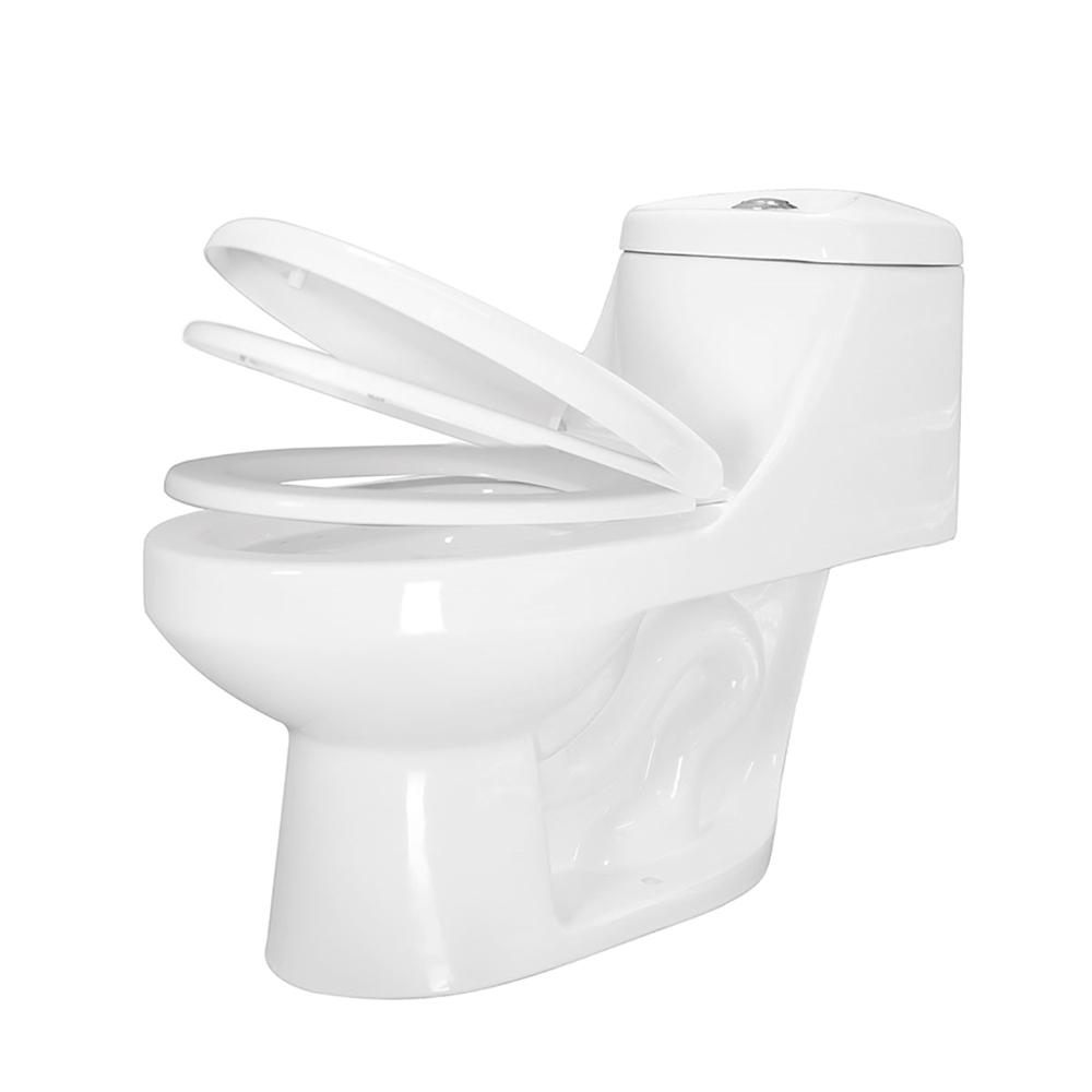 SANITARIO ZEUS 1 PIEZA ALARGADO 3.8 Y 4.8 LTS BLANCO