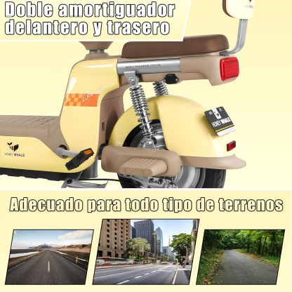 HONEYWHALE U3 PRO Bicicleta Electrica para Adultos, Moto Electrica con Alarma, Potencia Motor 650W-Max, Velocidad 31KM/H-Max, Autonomia 60KM, Bateria 20AH de Gran Capacidad