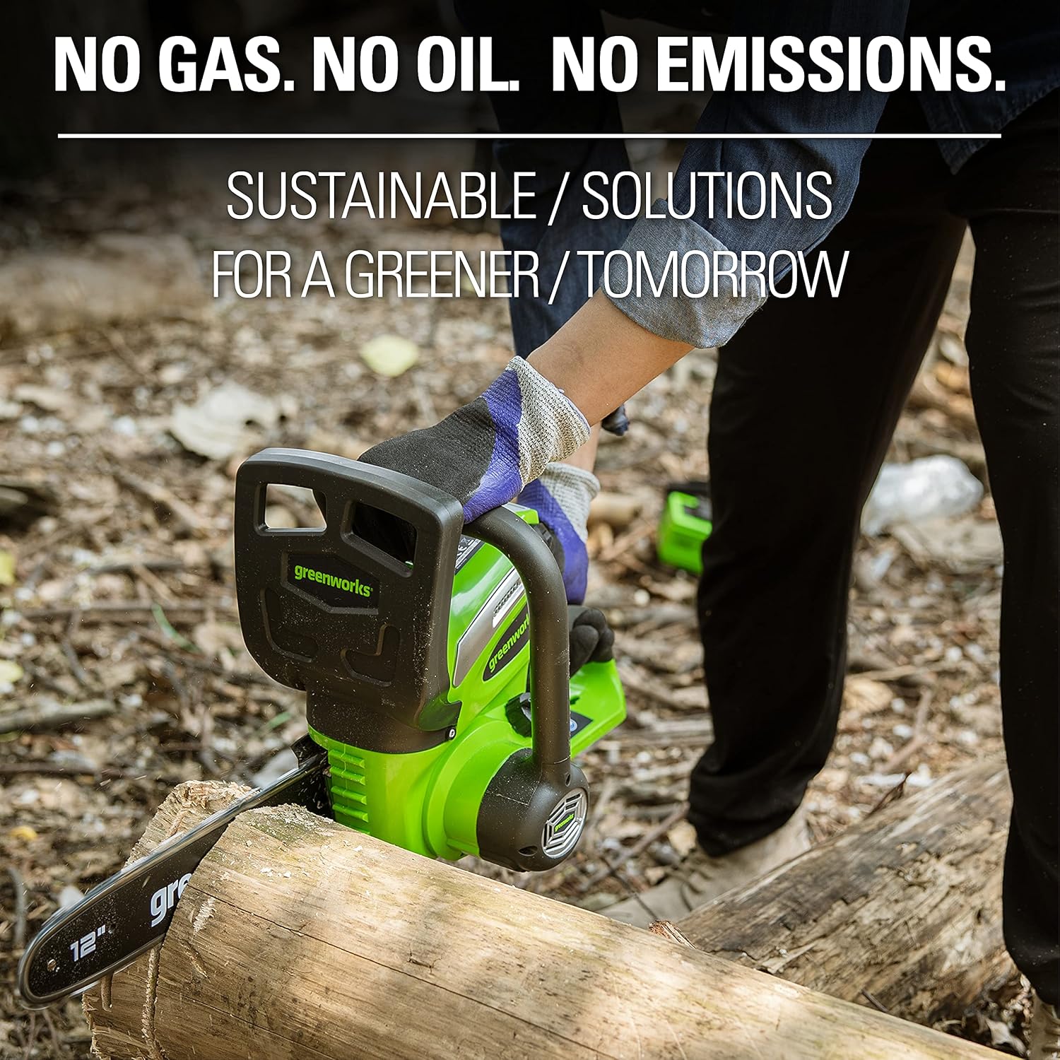 GreenWorks 20262 G-MAX 40V 12-Inch Cordless Chainsaw, 2AH Battery and a Charger Included