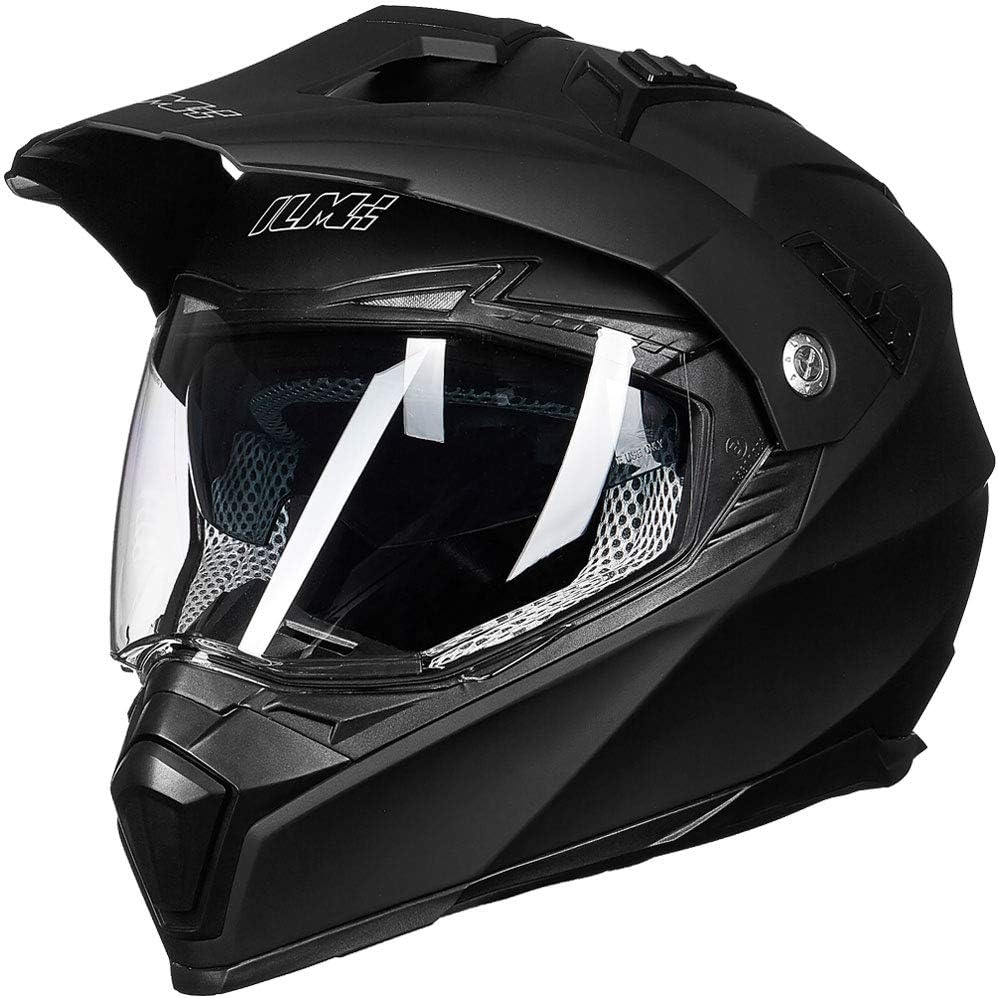 ILM - Casco deportivo doble para motocicleta, visor para el sol, casco para todoterreno, motocross, certificado por el DOT.