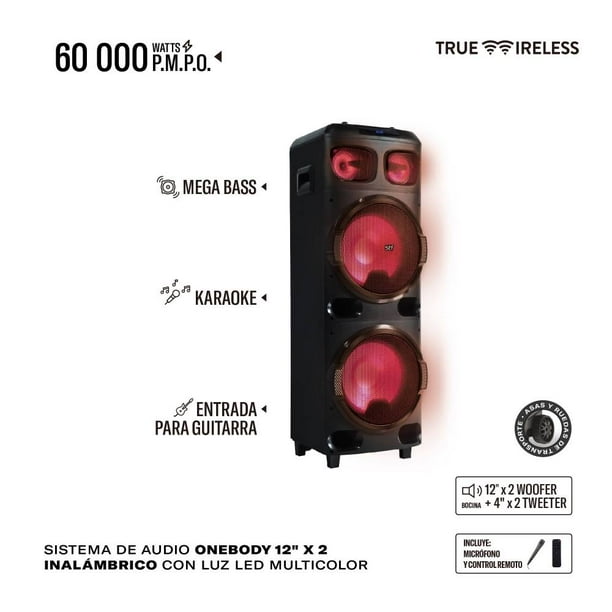 Bocina Inalámbrica STF Bafle Power Block 60,000 W 12" x2