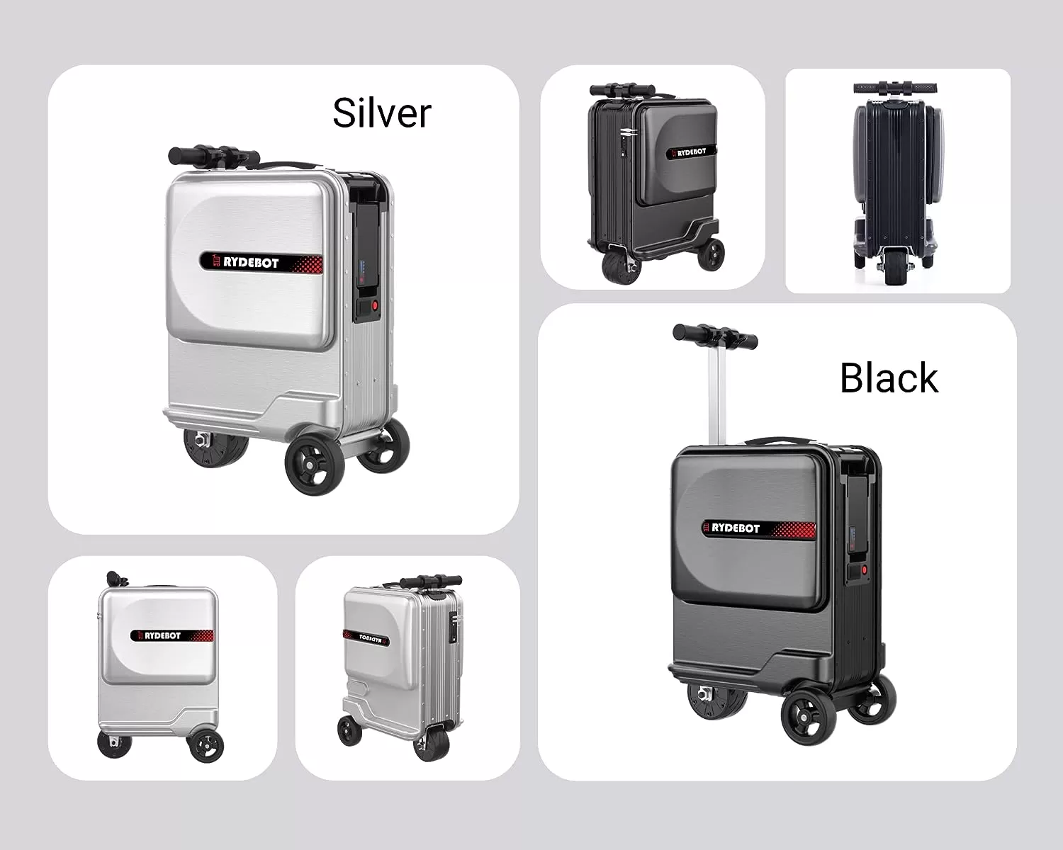 RYDEBOT PULEDRO II - MALETA DE MANO/EQUIPAJE MOTORIZADO INTELIGENTE PARA ADULTOS/NIÑOS