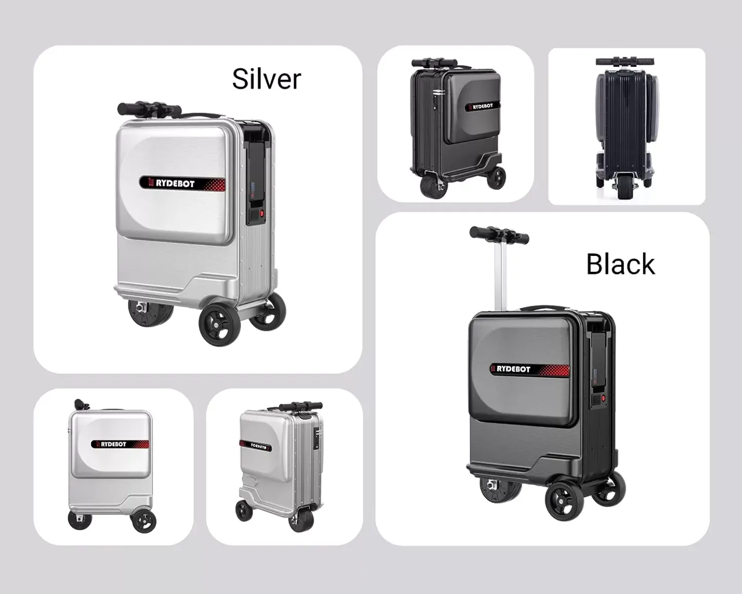 RYDEBOT PULEDRO II - MALETA DE MANO/EQUIPAJE MOTORIZADO INTELIGENTE PARA ADULTOS/NIÑOS