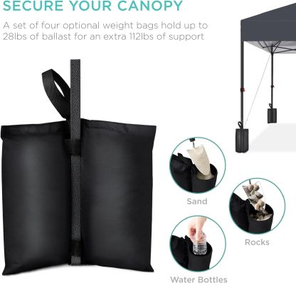 Best Choice Products - Toldo de armado fácil de 1 persona con un botón, tienda portátil e instantánea, funda, 3 x 3 metros, 4 bolsas de peso, color azul