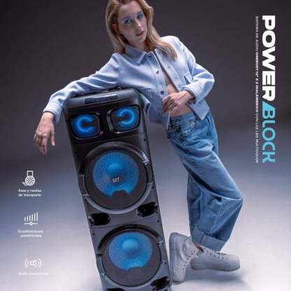 Bocina Inalámbrica STF Bafle Power Block 60,000 W 12" x2