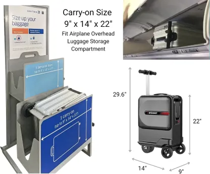 RYDEBOT PULEDRO II - MALETA DE MANO/EQUIPAJE MOTORIZADO INTELIGENTE PARA ADULTOS/NIÑOS