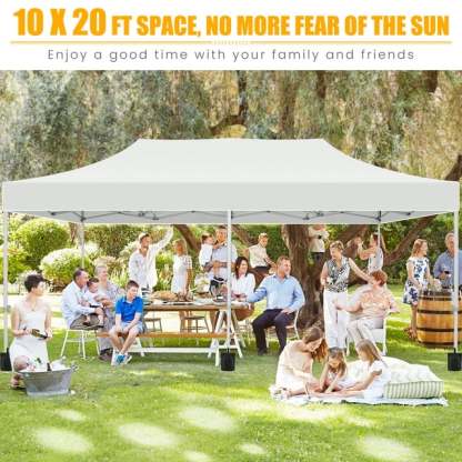 10'x20' Pop up Canopy Tent Heavy Duty Party Tent with 6 Removable Sidewalls, Outdoor Waterproof & Party Wedding Gazebo with Roller Bag, 4 Sandbag
