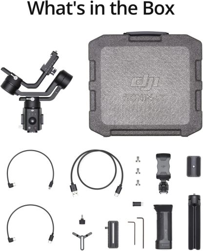 Dji Ronin-SC - Estabilizador de cámara, cardán de Mano de 3 Ejes para cámaras DSLR y sin Espejo, Carga útil de hasta 4.5 Libras, diseño Ligero, filmación cinemática, Color Negro