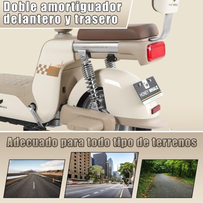 HONEYWHALE U3 PRO Bicicleta Electrica para Adultos, Moto Electrica con Alarma, Potencia Motor 650W-Max, Velocidad 31KM/H-Max, Autonomia 60KM, Bateria 20AH de Gran Capacidad